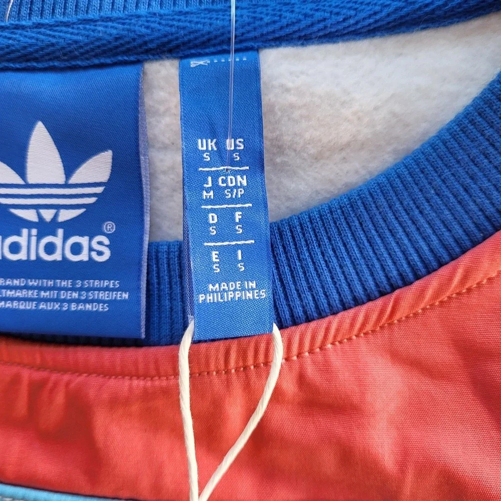 Adidas Originals Sailing Crew Sweatshirt White Multi AJ7405 Mens Small NWT